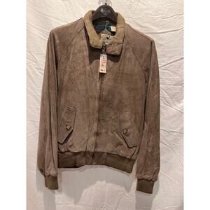 VTG 90s NWT Britches Georgetown Jacket Mens Tan Light Brown Suede Size 38 Reg